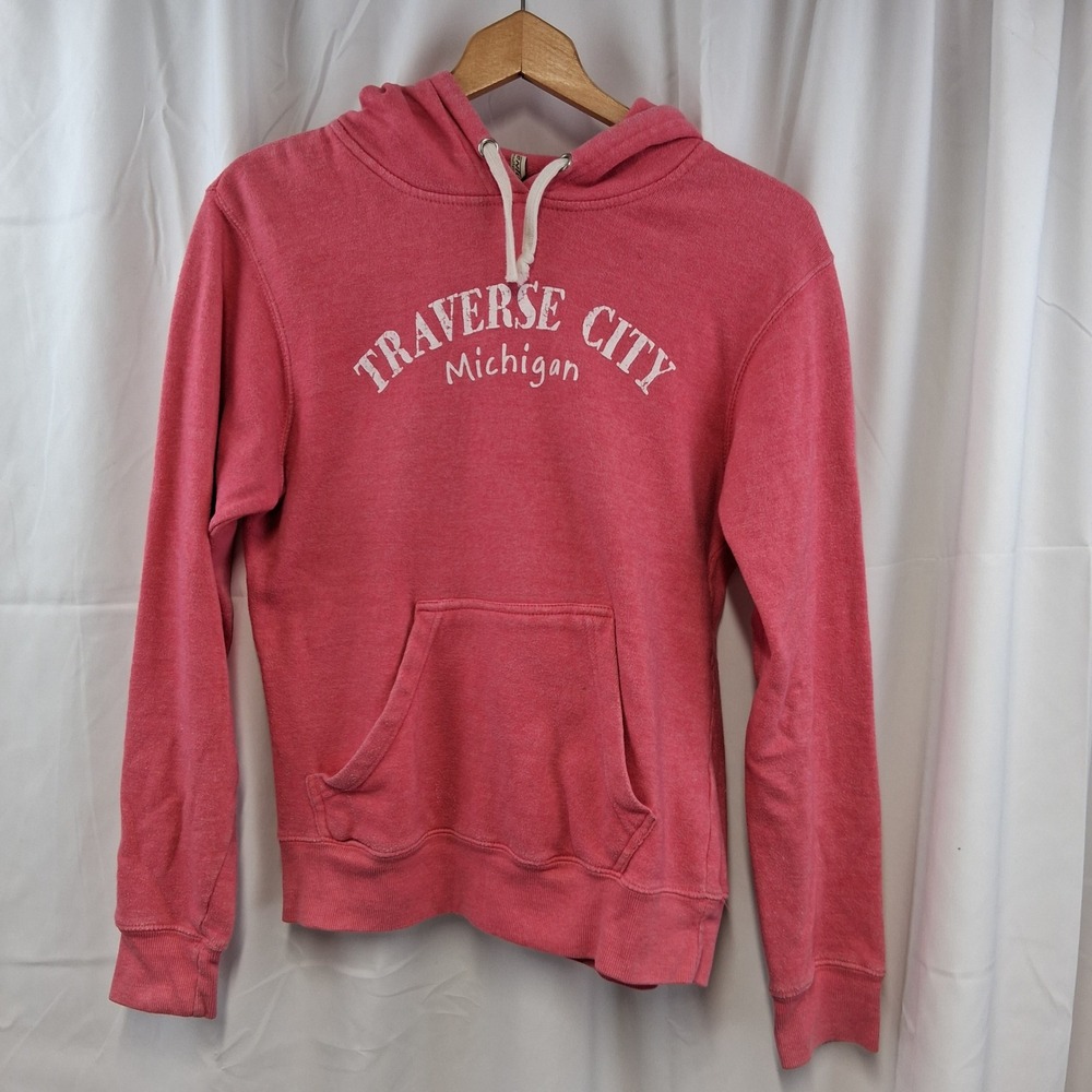 Traverse City Michigan Momentum Outfitters Graphic Hoodie Sweatshirt Pink Size S